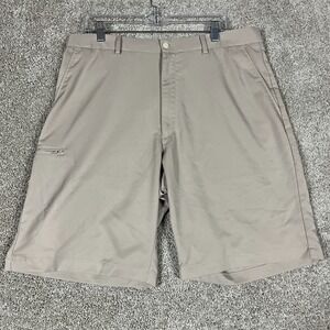 Grand Slam Golf Shorts Men's Sz 36 Tan Flat Front Polyester